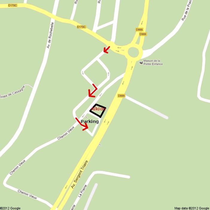 plan d'accès au dojo d'aïkido du Vigan 